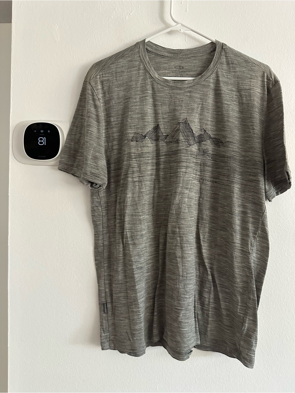 Icebreaker Gray Heather Short Sleeve Mountain Graphic Tee